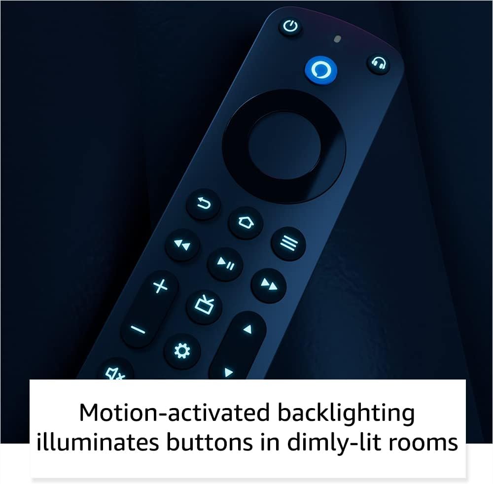 Amazon Alexa Voice Remote Pro, includes remote finder, TV controls, backlit buttons, requires compatible Fire TV device