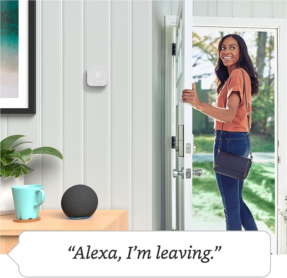 Amazon Smart Thermostat – Save money and energy - Works with Alexa and Ring - C-wire required