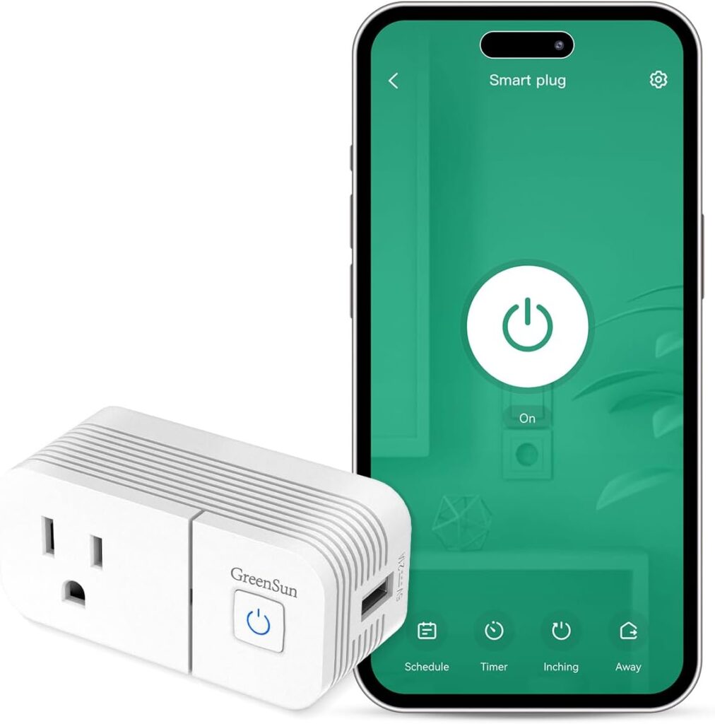 Smart Plug Alexa Smart Plug - GreenSun Alexa Plug WiFi Smart Outlet Plug Smart Plug Alexa Smart Plug Amazon Plug with USB Remote Control Timer WiFi Smart Plug Compatible with Alexa/Google 2.4G WiFi